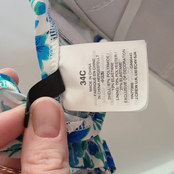 JCrew Blue and White Floral Bikini - 34C top and S bottoms - Picture 4 of 4